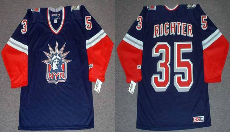 2019 Men New York Rangers #35 Richter blue CCM NHL jerseys